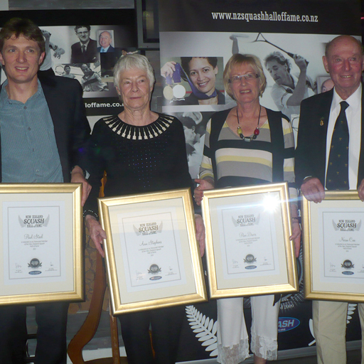 Four more champions have been inducted into the New Zealand Squash Hall of Fame